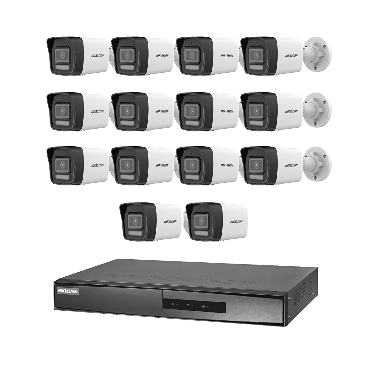 Hikvision 14 Kameralı 4 Mp ColorVu İp Güvenlik Kamera Seti DS-2CD1047G2H-LIUF (Dahili Mikrofonlu)